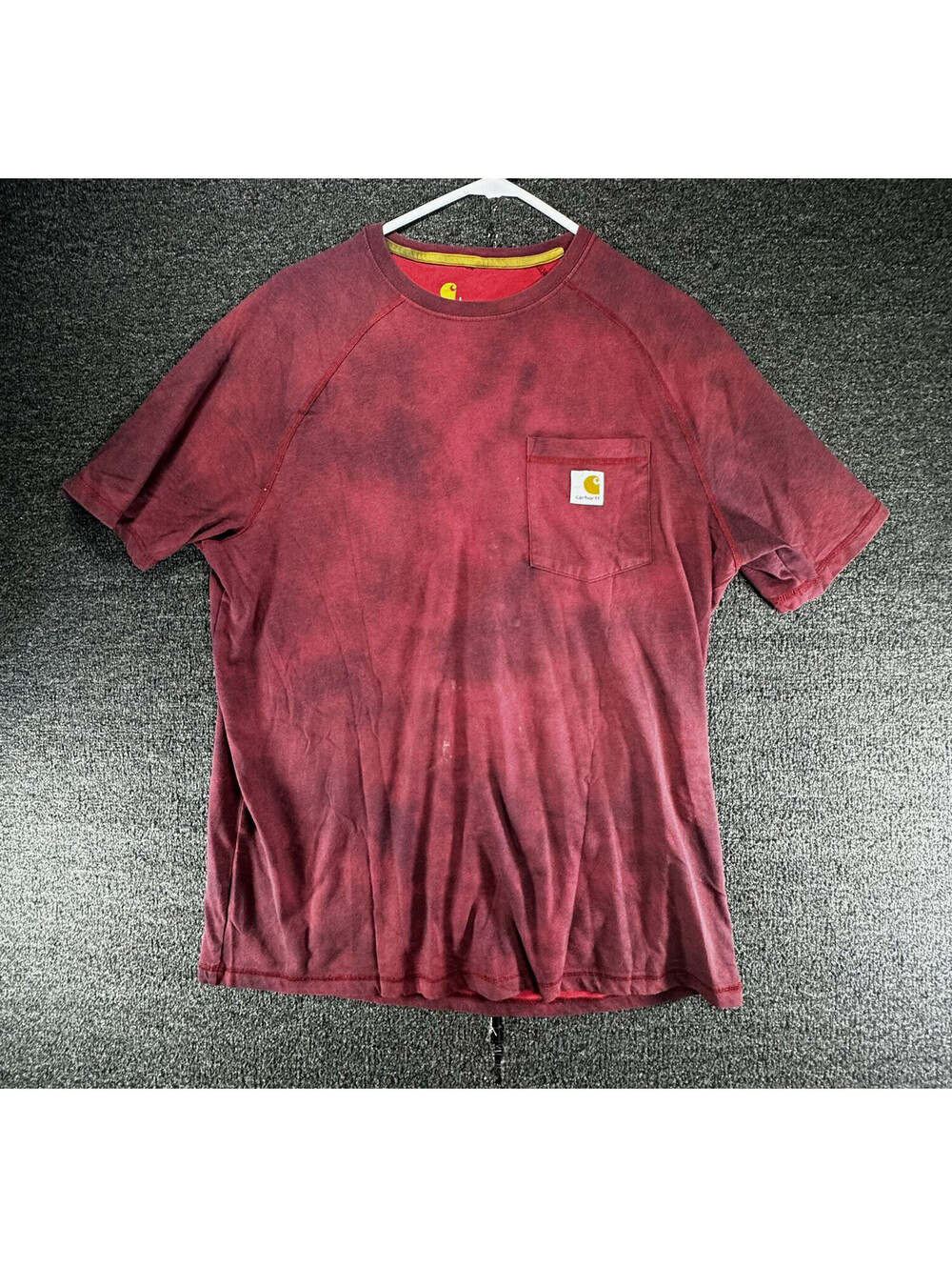 Carhartt Men’s L Burgundy Relaxed Fit Pocket T-Shirt Short Sleeve Crew Neck
